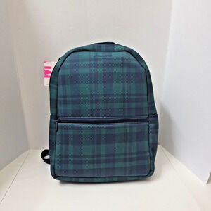 MYTAGALONGS Backpack Green Plaid Neoprene Pockets Padded Work Travel School New